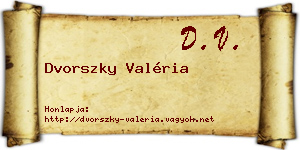 Dvorszky Valéria névjegykártya